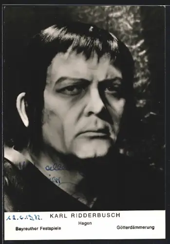 AK Bayreuth, Bayreuther Festspiele, Schauspieler Karl Ridderbusch als Hagen