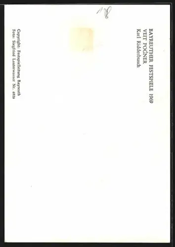 AK Bayreuth, Bayreuther Festspiele 1969, Schauspieler Karl Ridderbusch als Veit Pogner