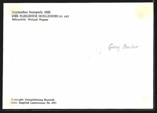 AK Bayreuth, Bayreuther Festspiele 1960, Der Fliegende Holländer III. Akt, Bühnenbild Wieland Wagner