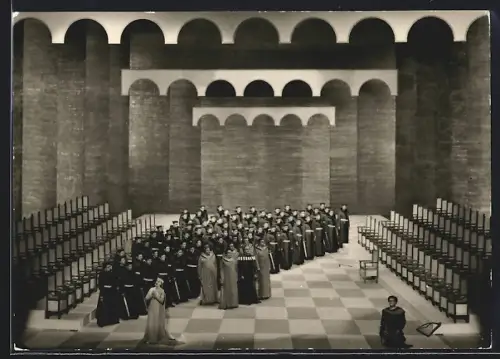 AK Bayreuth, Bayreuther Festspiele 1955, Tannhäuser II. Akt, Bühnenbild durch Wieland Wagner