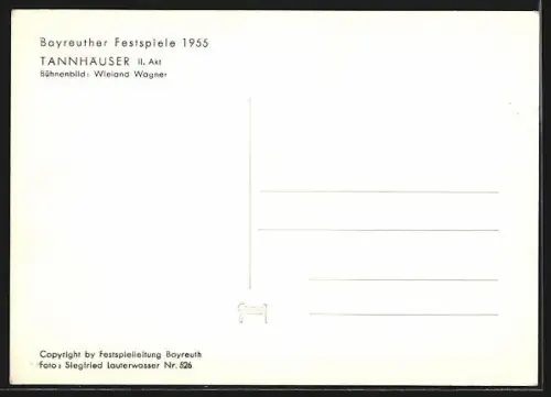 AK Bayreuth, Bayreuther Festspiele 1955, Tannhäuser II. Akt, Bühnenbild durch Wieland Wagner