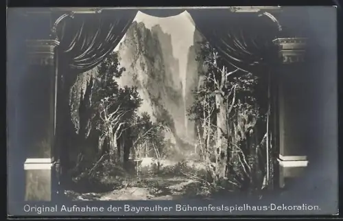 AK Bayreuth, Bayreuther Bühnenfestspiele, Parsifal I. u. III. Akt, Wandeldekoration