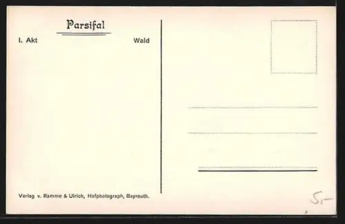 AK Bayreuth, Bayreuther Bühnenfestspiele, Parsifal I. Akt, Wald