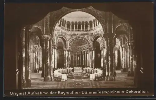 AK Bayreuth, Bayreuther Bühnenfestspiele, Parsifal I. u. III. Akt, Gralstempel