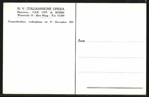 AK Opernsänger Pietro Mariotti, Luigi Fort u. Paolo Civil, Sänger der Italiaansche Opera Den Haag