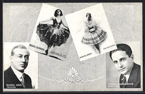 AK Opernsänger Guida Uxa, O. Ciapparone u. Tänzerinnen der Italiaansche Opera Den Haag