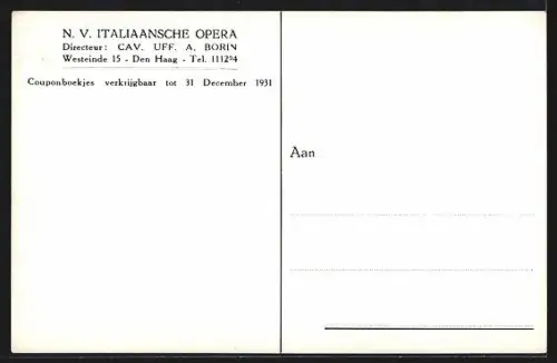 AK Opernsänger Guida Uxa, O. Ciapparone u. Tänzerinnen der Italiaansche Opera Den Haag