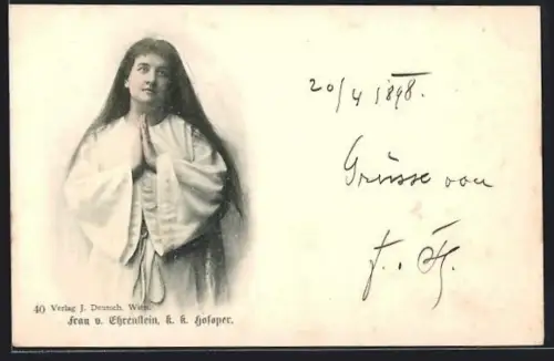 AK Opernsängerin Frau v. Ehrenstein im Kostüm