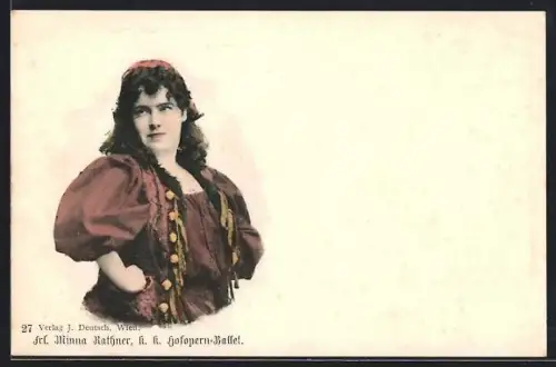 AK Opernsängerin Minna Rathner im Kostüm
