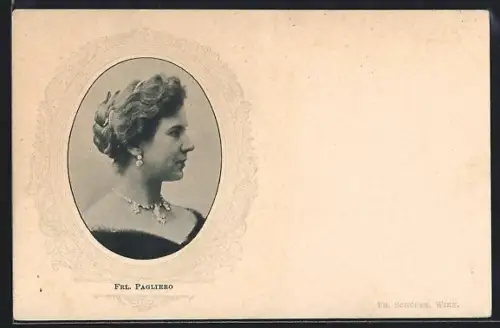 AK Opernsängerin Frl. Pagliero im Profil