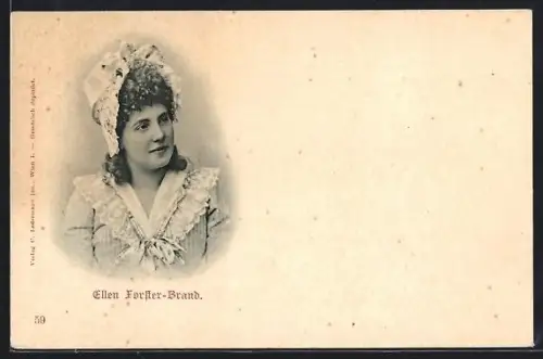AK Opernsängerin Ellen Forster-Brand mit Haube