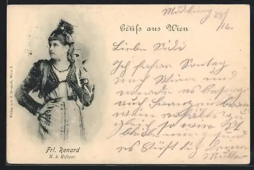 AK Opernsängerin Frl. Renard im Kostüm
