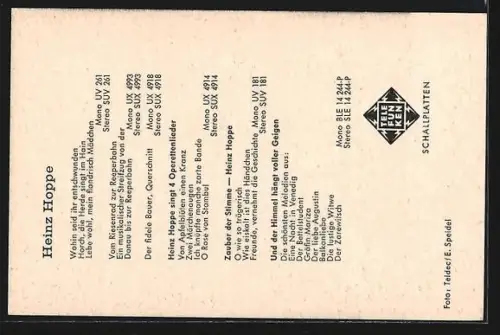 AK Opernsänger Heinz Hoppe im Kostüm