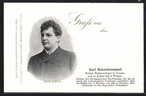 AK Karl Scheidemantel, Hofopernsänger in Dresden