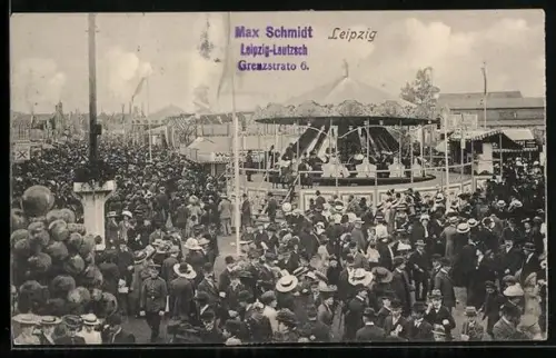 AK Leipzig, Karussel auf dem Gelände der Leipziger Messe