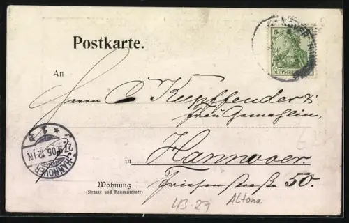 Künstler-AK Altona, Des Bürgers Erwachen nach dem Zapfenstreich