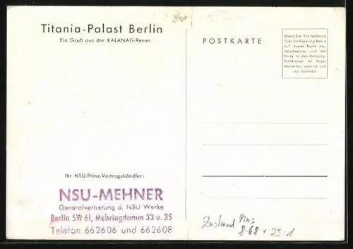 AK Berlin, Kalanag un der NSU Prinz im Titania-Palast