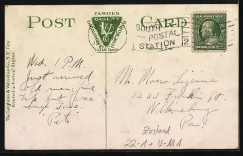 AK Boston, MA, Synagoge in der Strassenansicht