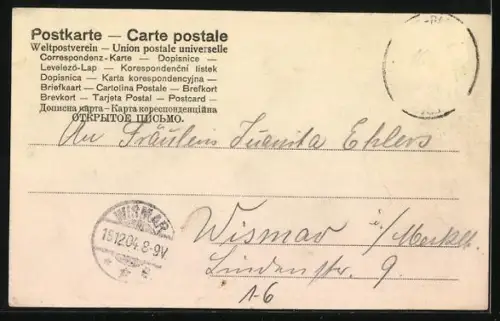 AK Zur Erinnerung an die Vermälung von Grossherzog Ludwig Ernst von Hessen-Darmstadt mit Prinzessin Eleonore