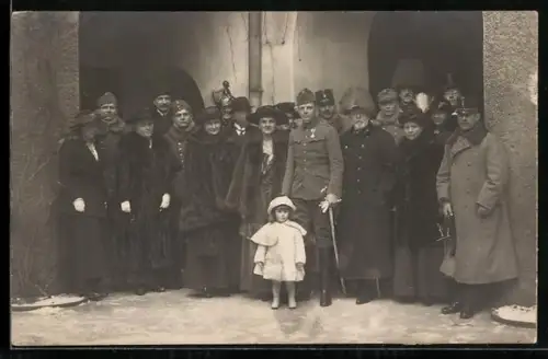 AK Erzherzog Max von Österreich, Gruppenfoto mit Frau und Tochter