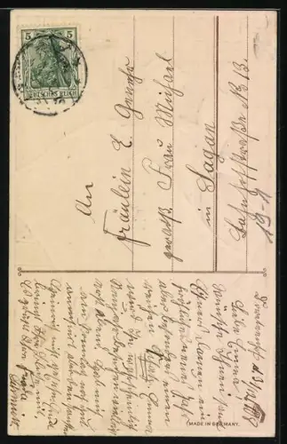 AK Knabe mit Geldscheinen - Neujahrsgruss