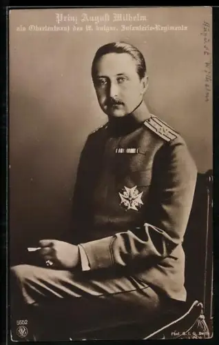 AK Porträt Prinz August Wilhelm von Preussen in Uniform