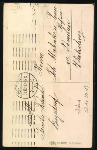 AK Ratte im Frack wünscht Glück zu Neuen Jahre