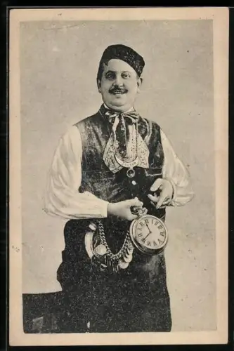 AK Dresden, Josephus Linke, das Original mit der grossen Uhr, Bauern-Museum, Kreuzstrasse 11