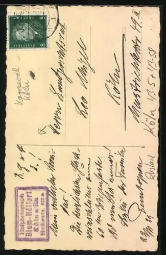 Foto-AK Köln, Karneval, Portrait eines Bürgers im Kostüm mit Abzeichen