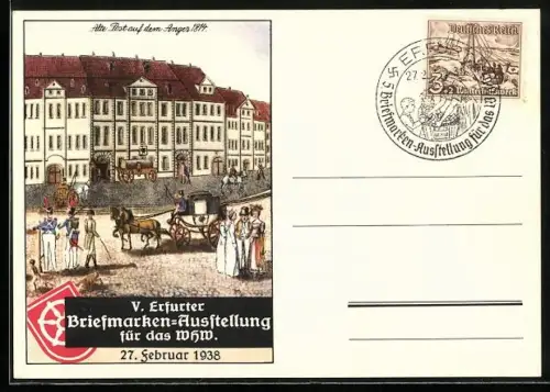 AK Erfurt, V. Briefmarken-Ausstellung1938 für das WHW Winterhilfswerk, Alte Post