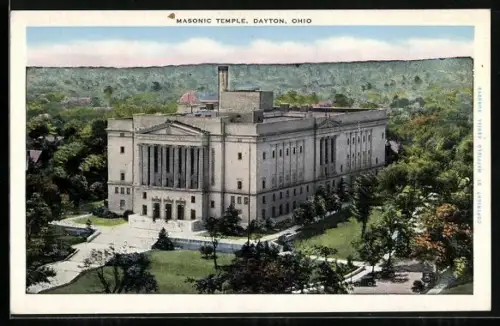 AK Dayton, OH, Masonic Temple, Bird`s Eye View