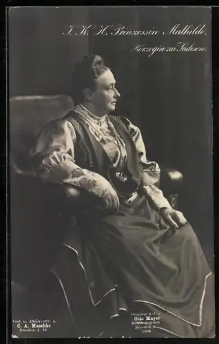 AK Prinzessin Mathilde, Herzogin von Sachsen, im Profil