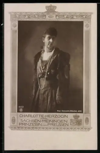 AK Charlotte Herzogin von Sachsen-Meiningen & Prinzessin von Preussen