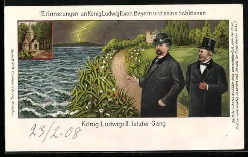 AK Ludwig II. letzter Gang mit Arzt