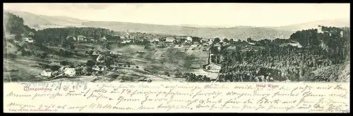 Klapp-AK Wangenburg, Panorama mit Hotel Weyer