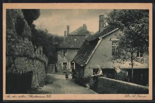 AK Zwingenberg /Hessen, Bergstrasse, An der alten Stadtmauer