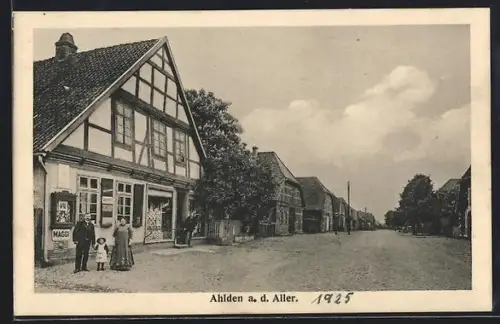 AK Ahlden a. d. Aller, Fachwerkhaus mit Schild Maggi