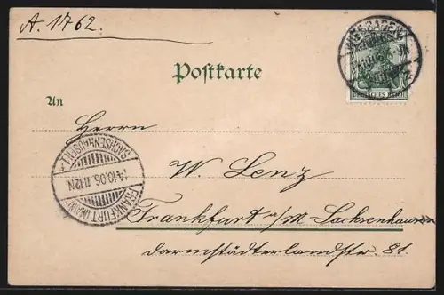 Lithographie Bingen / Rhein, Schloss Rheinstein, Nationaldenkmal a. d. Niederwald, Ortsansicht