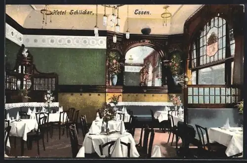 AK Essen, Hotel Schlicker, Innenansicht