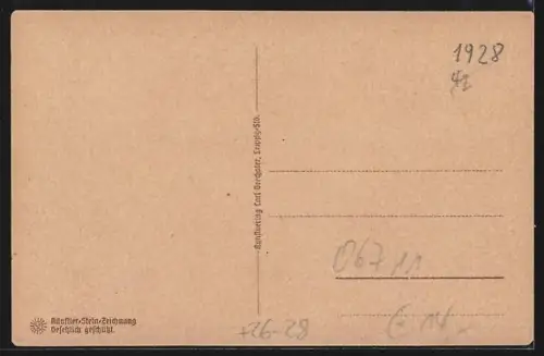 Steindruck-AK Zeitz, Blick auf das Kreishaus