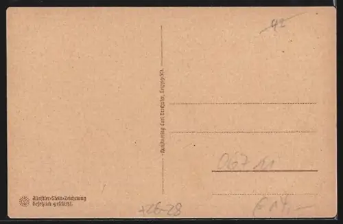 Steindruck-AK Zeitz, Innerer Hof des Rathauses