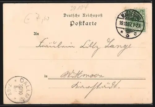 AK Magdeburg, Friedrich Wilhelm-Garten, Theater, Teilansicht mit Brücke über die Elbe