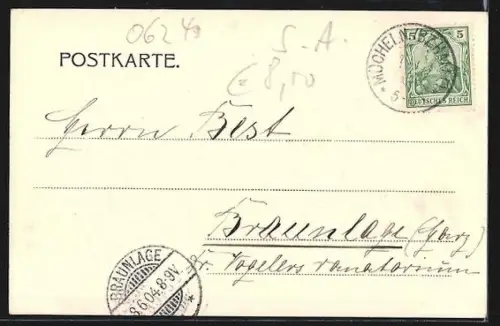 AK Mücheln, Strassenpartie mit Rathaus