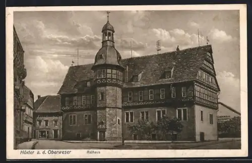 AK Höxter /Oberweser, Rathaus u. Geschäft