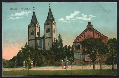 AK Arenberg, Kirche u. Giebelgebäude, Panorama
