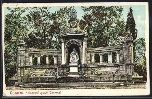 AK Koblenz, Kaiserin-Augusta-Denkmal