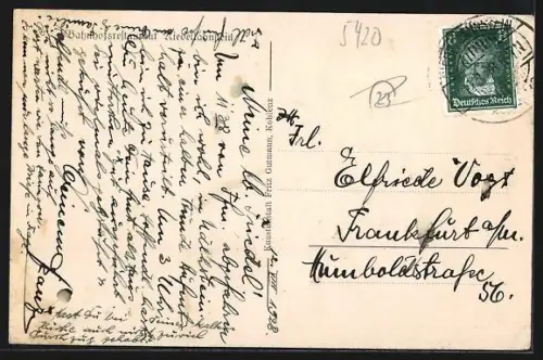 AK Oberlahnstein, Nieder- u. Oberlahnstein mit Lahneck aus der Vogelschau