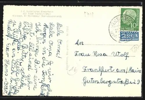 AK Vielbach /Montabaur, I. C. Juniorsches Kinderheim der Stadt Frankfurt a. Main