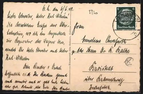 AK Lahnstein, Rheinpanorama mit Ober- und Niederlahnstein