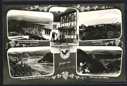 AK Patersberg, Berggaststätte Teufelstein H. Brodt, Petersberg, Burg Katz